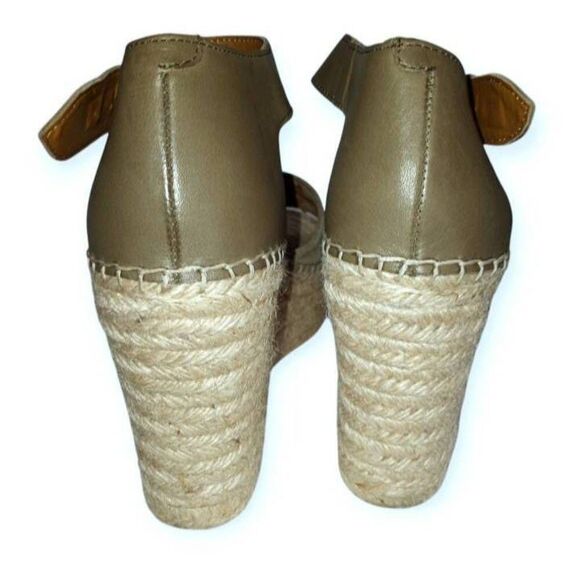 MARC FISHER OLIVE GREEN ESPADRILL WEDGE SANDALS SZ.9.5 EUC. - Picture 4 of 9